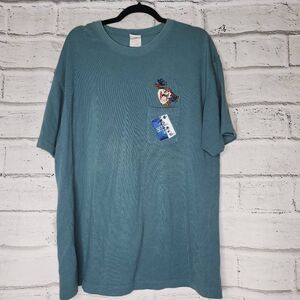 Warner Bros. Studio Store Vintage Short-Sleeve Crew Neck T-Shirt Green Taz